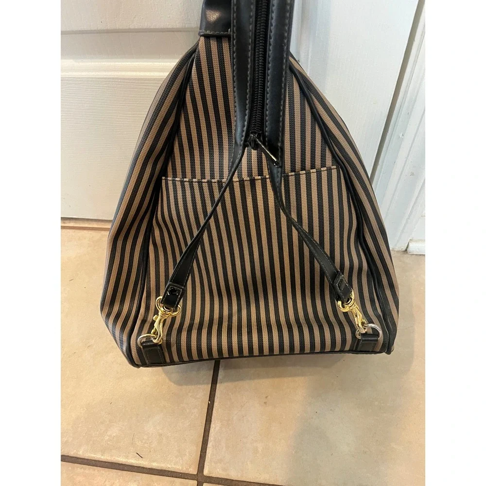 VTG90s Pequin Stripe style Teardrop Backpack Triangle Sling Convertible Strap